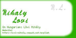 mihaly lovi business card